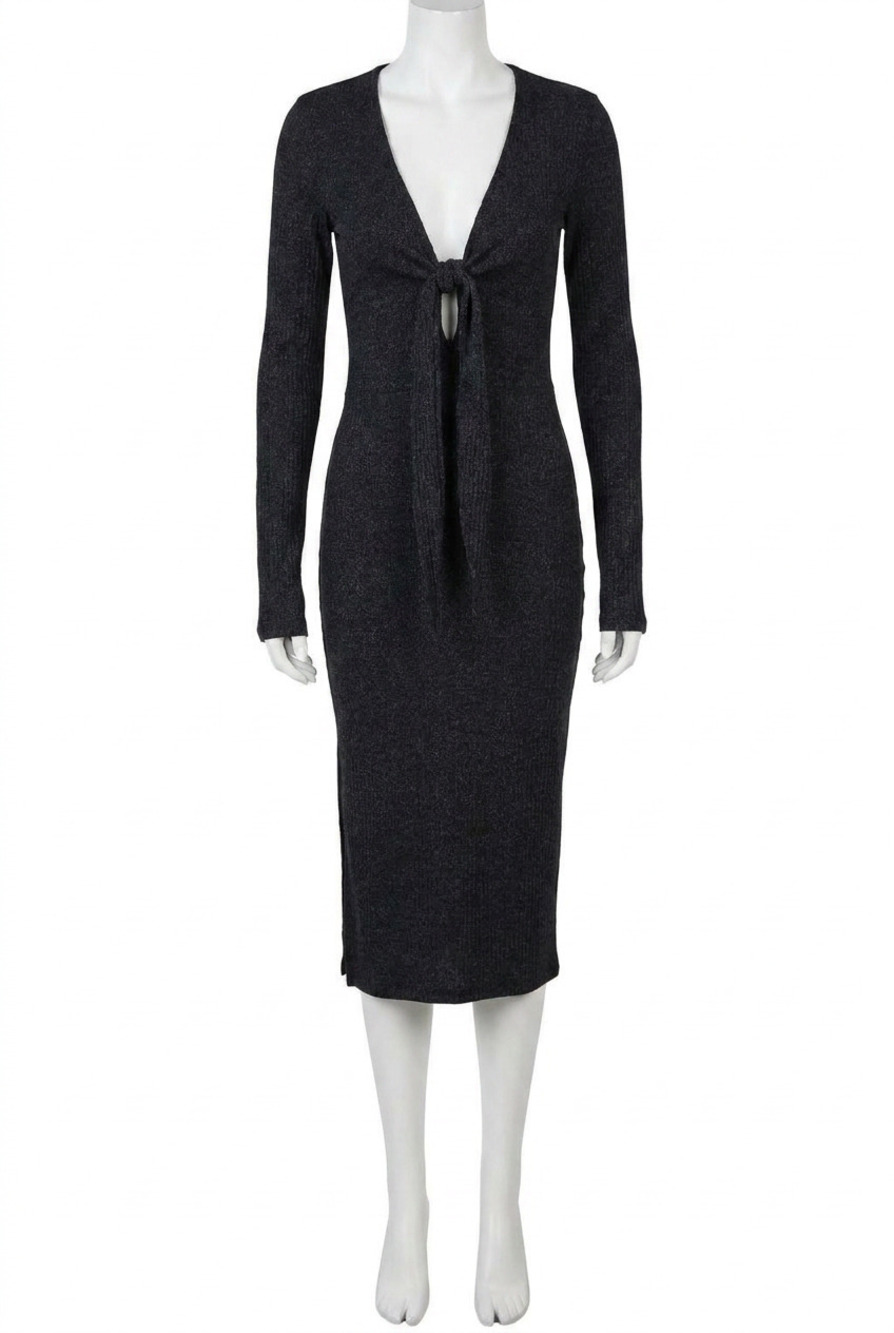 NEW CHASER jenn sparkle midi dress in shadow